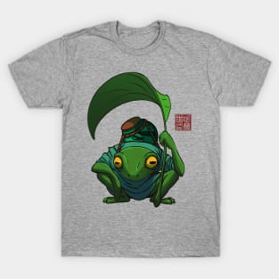 A Frog and His Son Inspecting T-Shirt